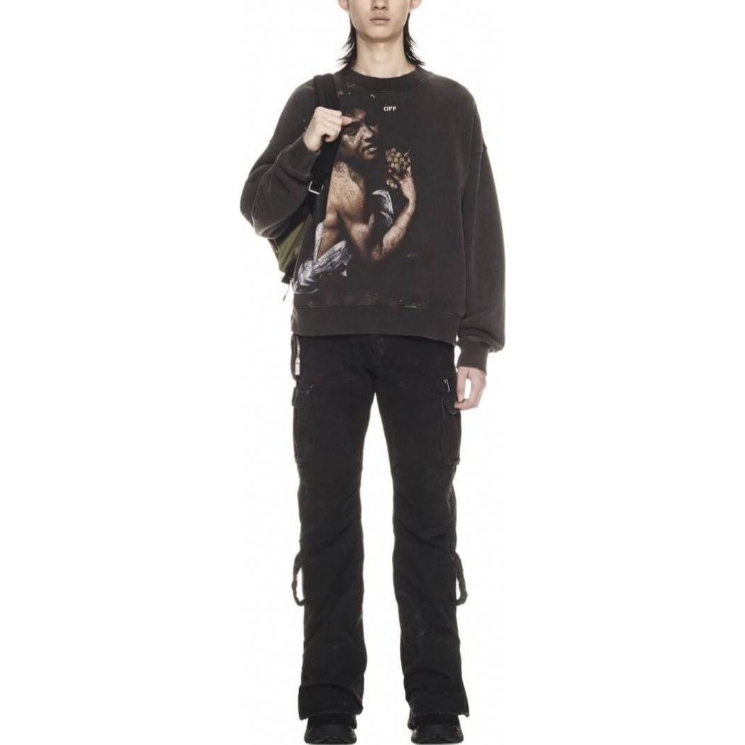 Lookbook OFF-WHITE FW23 Sudadera Negra Oversize de Ajuste Relajado para Hombre OMBA054F23FLE0141084