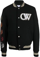 Off-White FW23 Casual Letter Print Button Jacket Black Mens Regular Fit OMEH053F23FAB0021001 Off-White FW23 Casual Letter Print Button Jacket Black Mens Regular Fit OMEH053F23FAB0021001