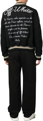Chaqueta Negra Casual Off-White FW23 con Letras Estampadas Hombre Corte Regular OMEH053F23FAB0021001 Shop Chaqueta Negra Casual Off-White FW23 con Letras Estampadas Hombre Corte Regular OMEH053F23FAB0021001