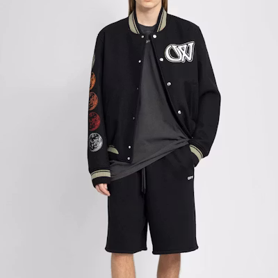 Chaqueta Negra Casual Off-White FW23 con Letras Estampadas Hombre Corte Regular OMEH053F23FAB0021001 Details for Chaqueta Negra Casual Off-White FW23 con Letras Estampadas Hombre Corte Regular OMEH053F23FAB0021001