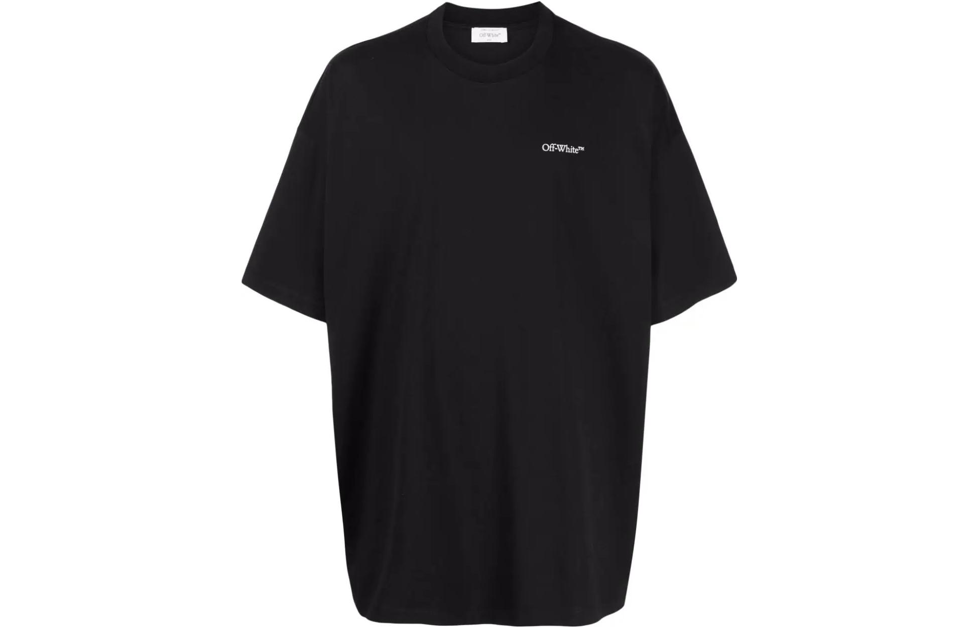 OFF-WHITE FW23 Logo Print Oversized Black T-Shirt for Men. OMAA161F23JER0041001