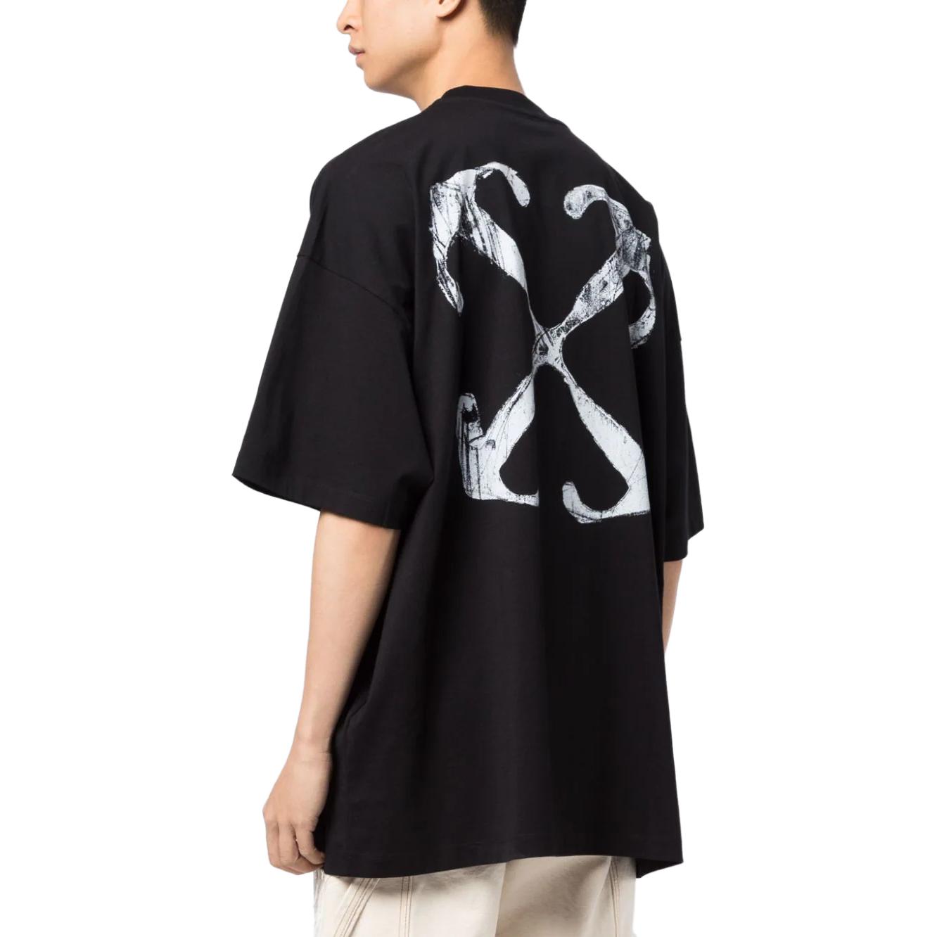 OFF-WHITE FW23 Logo Print Oversized Black T-Shirt for Men. OMAA161F23JER0041001 圖 4