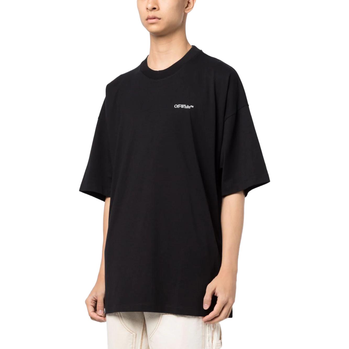 OFF-WHITE FW23 Logo Print Oversized Black T-Shirt for Men. OMAA161F23JER0041001 圖 5