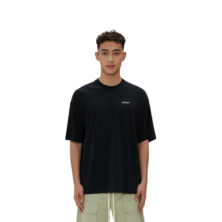 OFF-WHITE FW23 Logo Print Oversized Black T-Shirt for Men. OMAA161F23JER0041001 圖 6