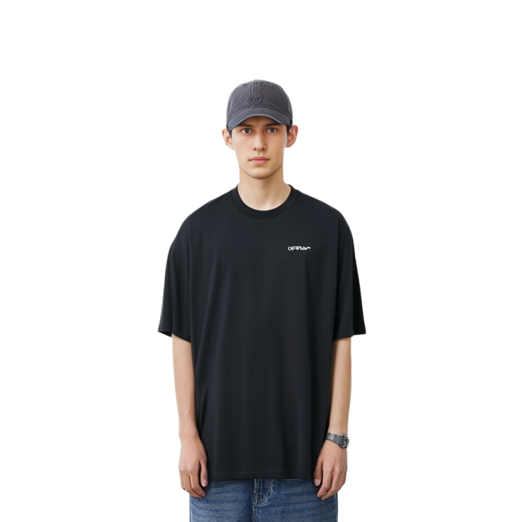 OFF-WHITE FW23 Logo Print Oversized Black T-Shirt for Men. OMAA161F23JER0041001 圖 7