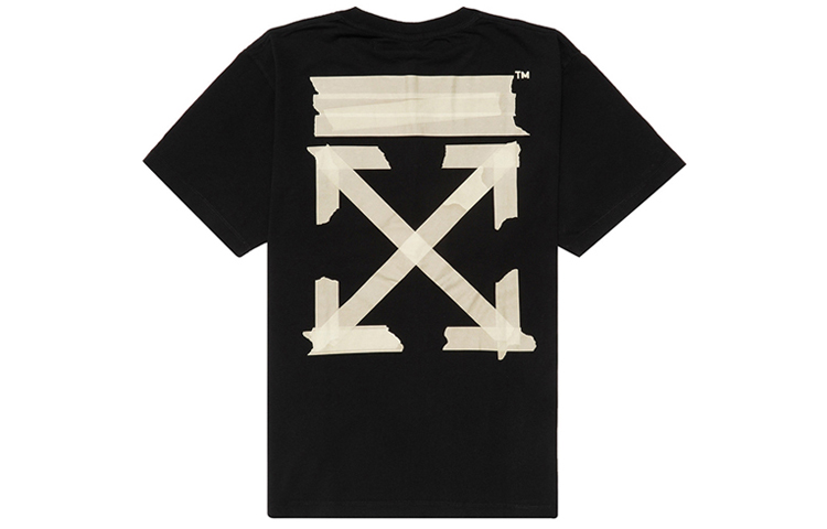 OFF-WHITE Gold Arrow Tape Classic T-Shirt Black OMAA038G20JER0021048