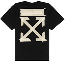 OFF-WHITE Gold Arrow Tape Classic T-Shirt Black OMAA038G20JER0021048 OFF-WHITE Gold Arrow Tape Classic T-Shirt Black OMAA038G20JER0021048