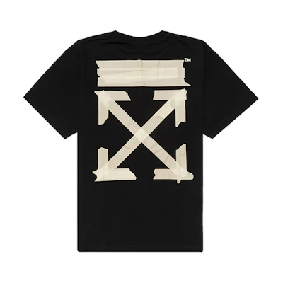 OFF-WHITE Gold Arrow Tape Classic T-Shirt Black OMAA038G20JER0021048