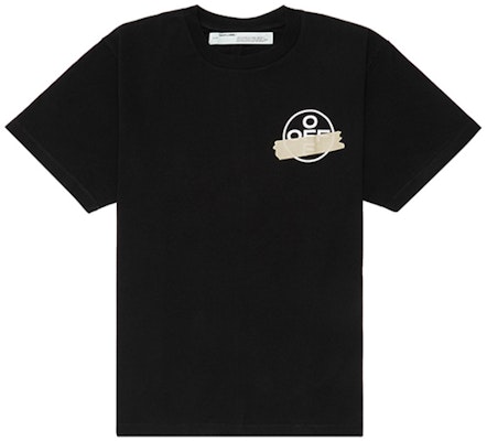 OFF-WHITE Baju T-Shirt Hitam Tape Anak Panah Emas Klasik OMAA038G20JER0021048 Lookbook OFF-WHITE Baju T-Shirt Hitam Tape Anak Panah Emas Klasik OMAA038G20JER0021048