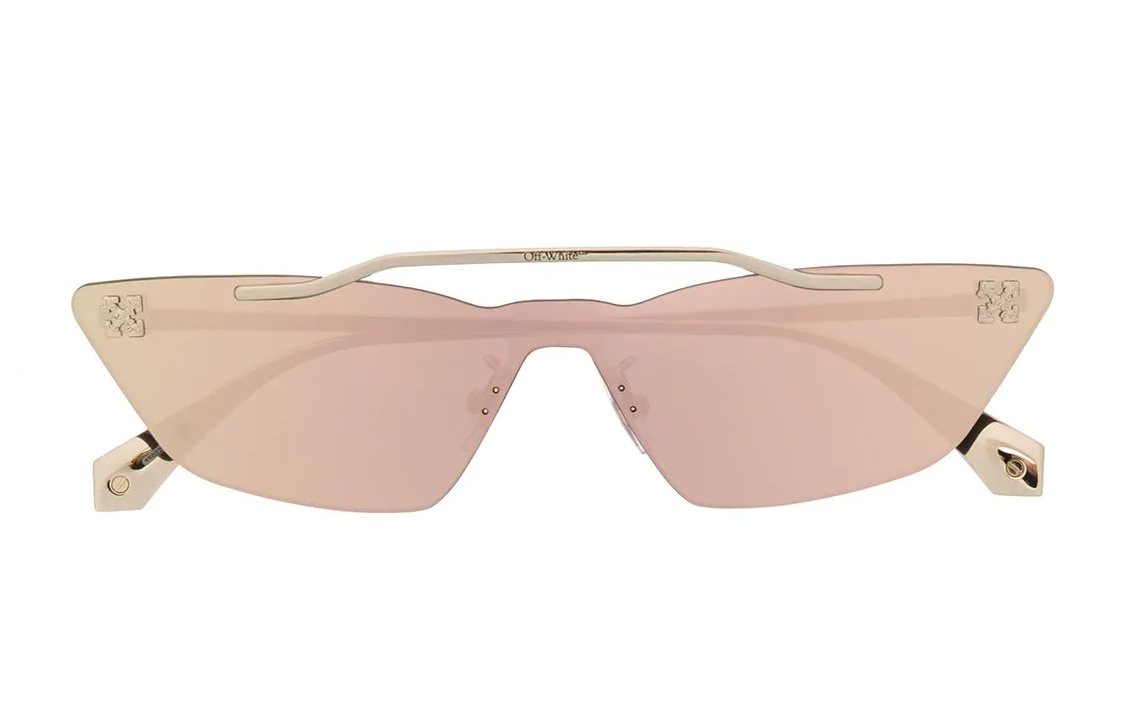 OFF-WHITE Gold Irregular Metal Frame Sunglasses Unisex Couples Style OWRI018S20MET0017600