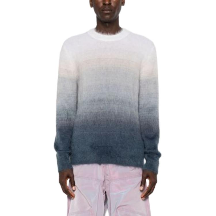 Lookbook OFF-WHITE Gradient Crewneck Long Sleeve Knit Sweater Kelabu Lelaki Regular Fit. OMHE170F24KNI0010610