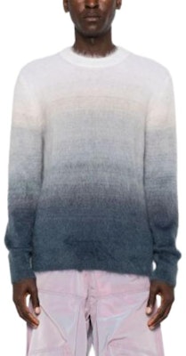 OFF-WHITE Gradient Crewneck Long Sleeve Knit Sweater Kelabu Lelaki Regular Fit. OMHE170F24KNI0010610 Lookbook OFF-WHITE Gradient Crewneck Long Sleeve Knit Sweater Kelabu Lelaki Regular Fit. OMHE170F24KNI0010610