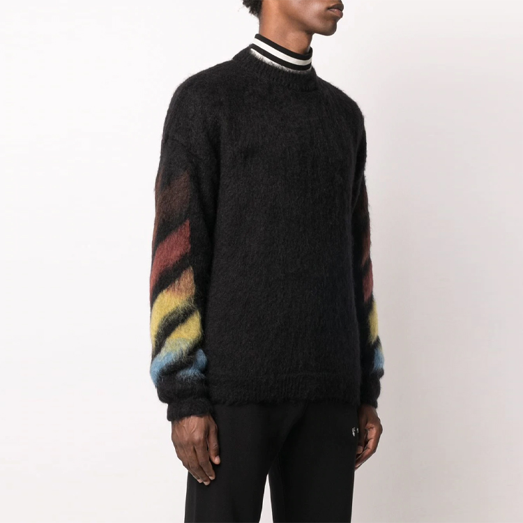 Shop OFF-WHITE Gradient Logo Sweater Hitam OMHA036F20KNI0011087