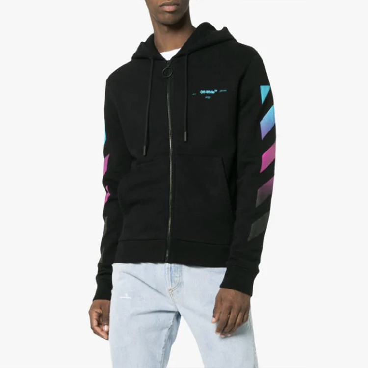 OFF-WHITE Gradient Rainbow Arrows Black Hoodie OMBE001F181920051088 圖 3