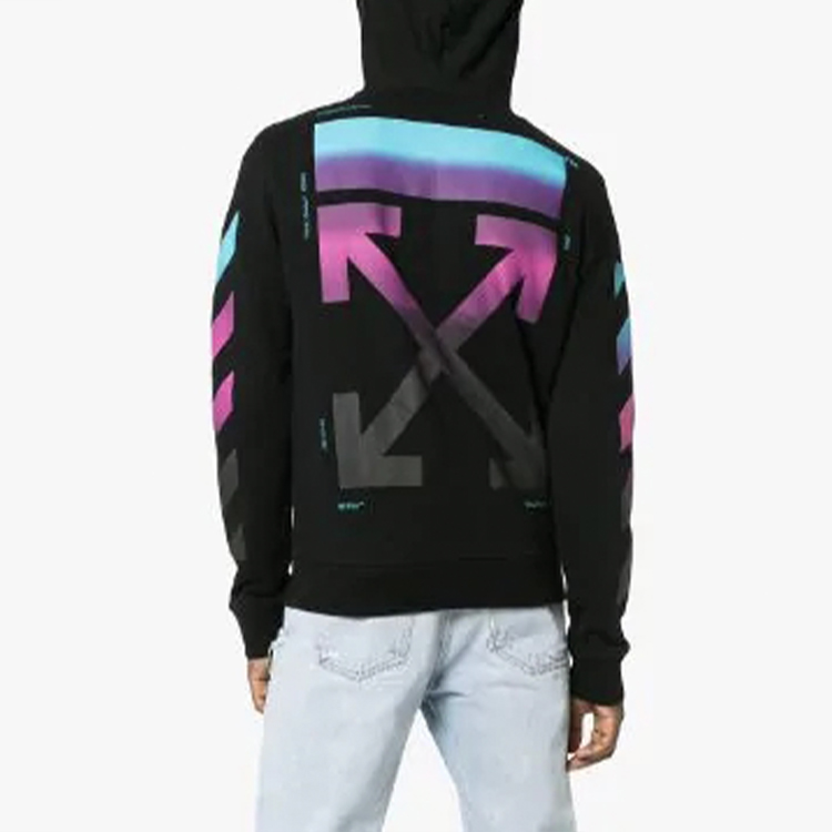 OFF-WHITE Gradient Rainbow Arrows Black Hoodie OMBE001F181920051088 圖 4