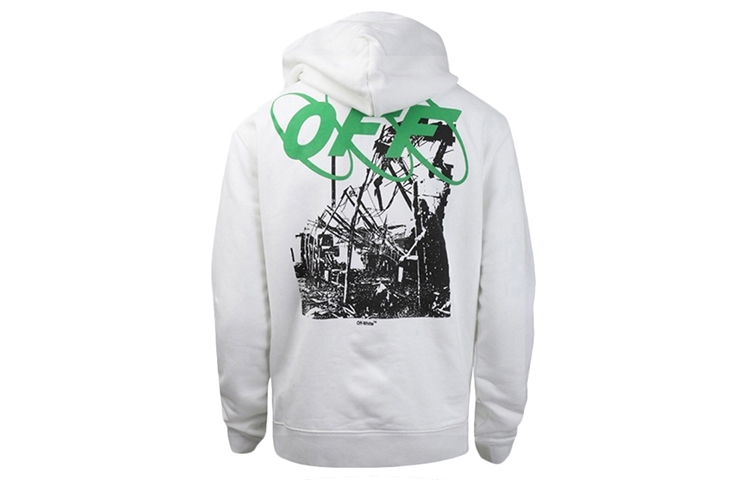 Off-White Gradient Ruins Hoodie White - Standard Fit OMBB034F19E300130110