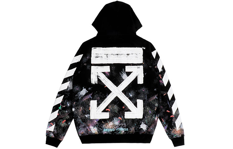 OFF-WHITE Graffiti Arrow Zip Hoodie Black Regular Fit秋款 OMBB003G20JER0019901 圖 2