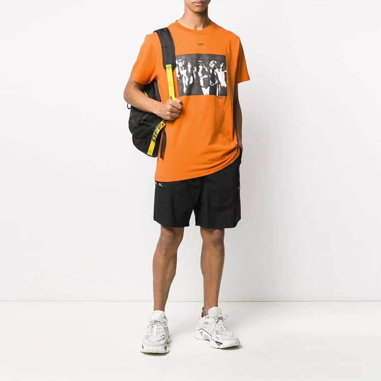 OFF-WHITE Graffiti Arrows Print Loose Fit Short Sleeve T-Shirt Orange . OMAA027R201850151910 圖 3