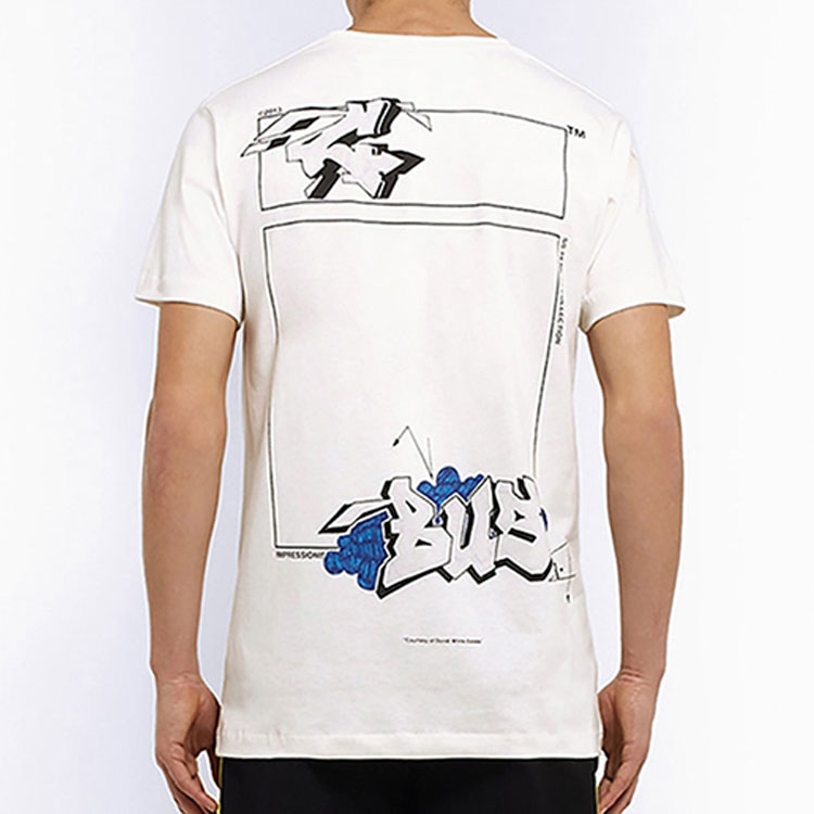 Purchase OFF-WHITE Baju-T Cetakan Graffiti Putih OMAA027R191850060288
