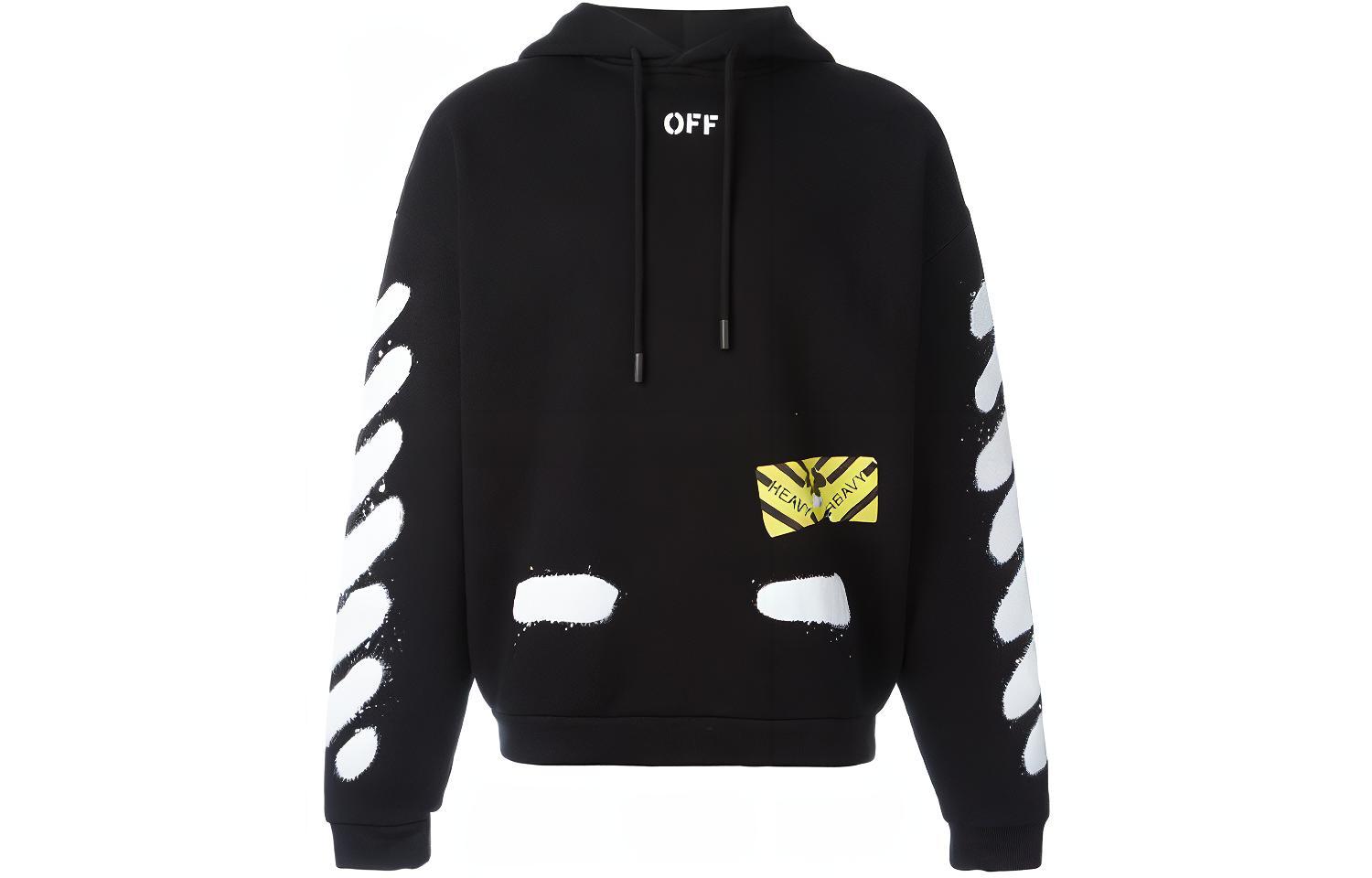 OFF-WHITE Graffiti Stripe Oversized Hoodie Black OMBB009S171920231001 圖 2