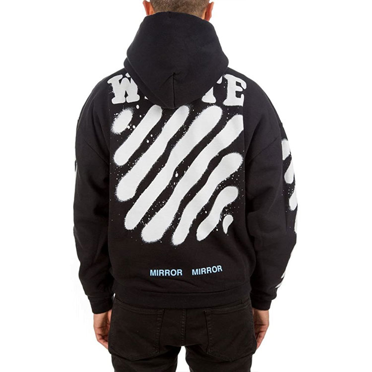 OFF-WHITE Graffiti Stripe Oversized Hoodie Black OMBB009S171920231001 圖 4