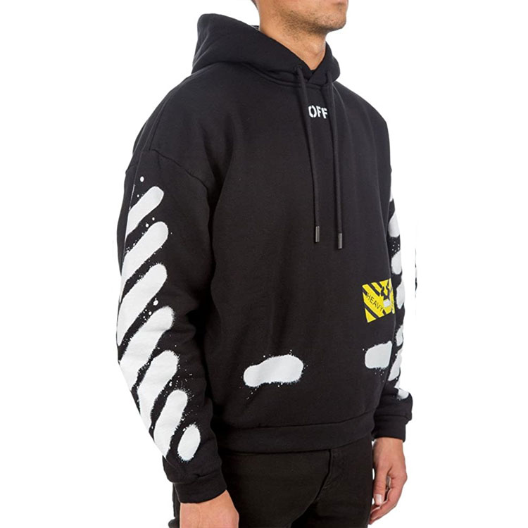 OFF-WHITE Graffiti Stripe Oversized Hoodie Black OMBB009S171920231001 圖 5
