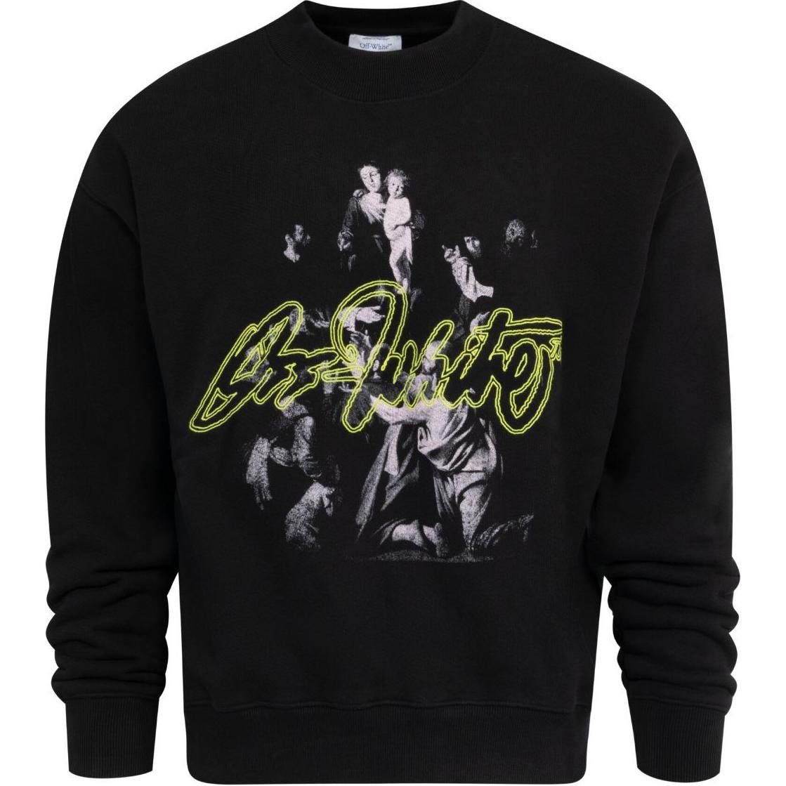 Off-White Graphic Print Crewneck Long Sleeve Sweatshirt Black Men’s 0MBA054F24FLE004-BIACK