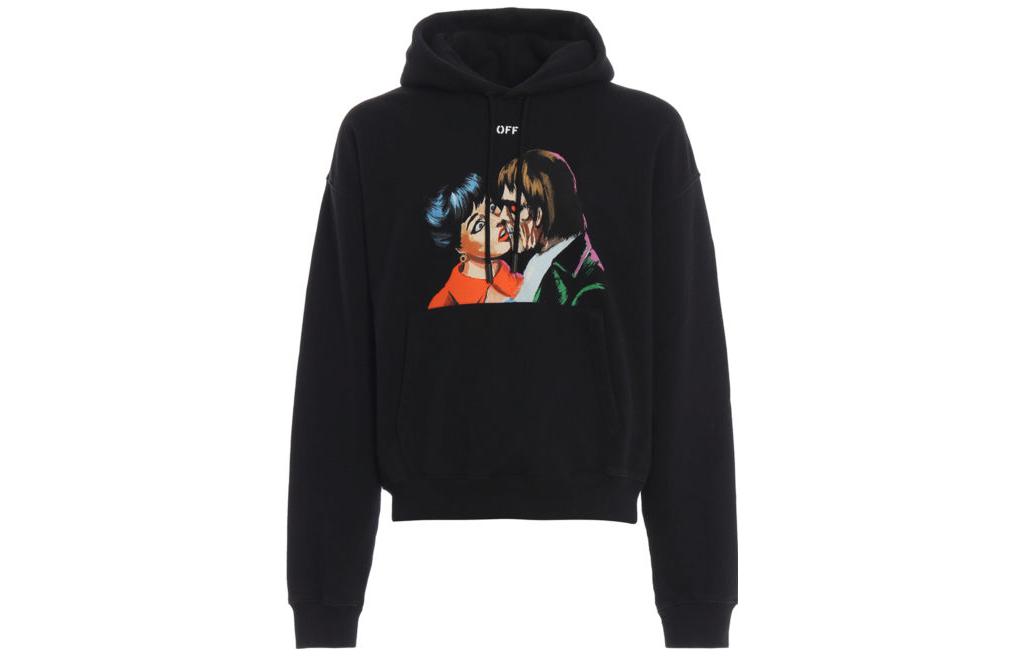 Order Sudadera Negra Off-White con Estampado Gráfico y Manga Larga. OMBB037R19B970031088