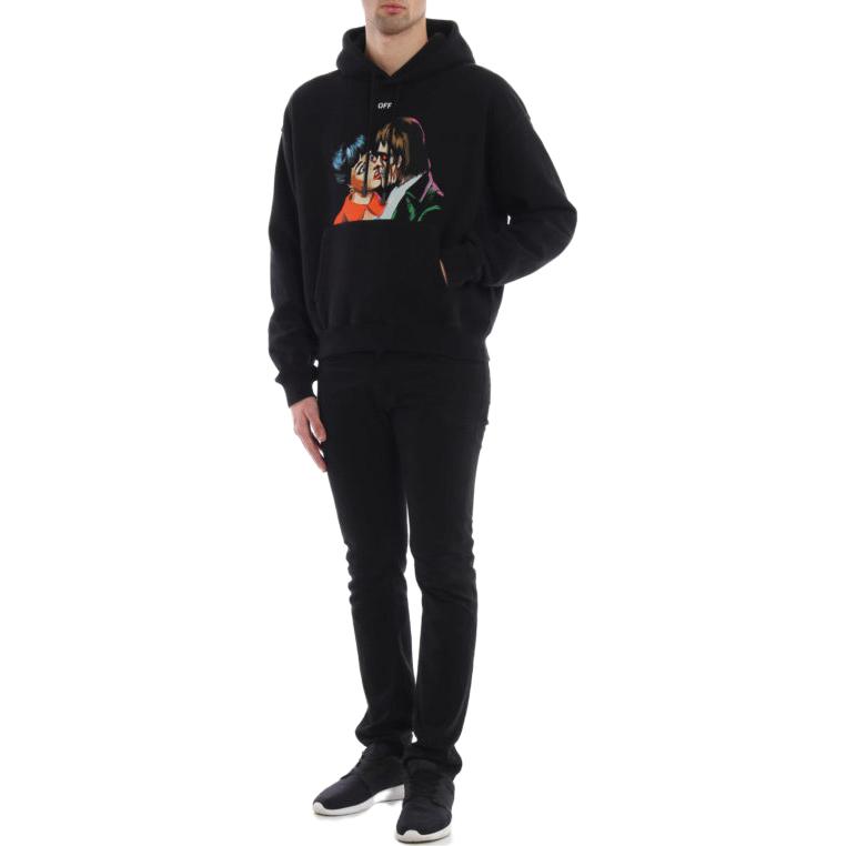 Lookbook Sudadera Negra Off-White con Estampado Gráfico y Manga Larga. OMBB037R19B970031088