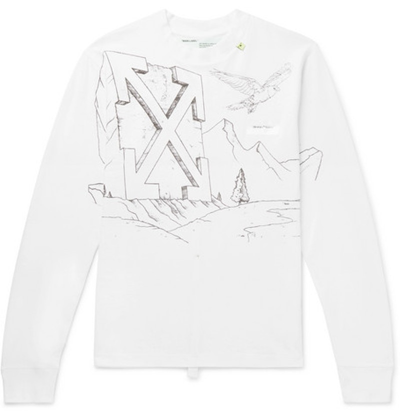 Off-White Graphic Print L/S T-Shirt White/Black