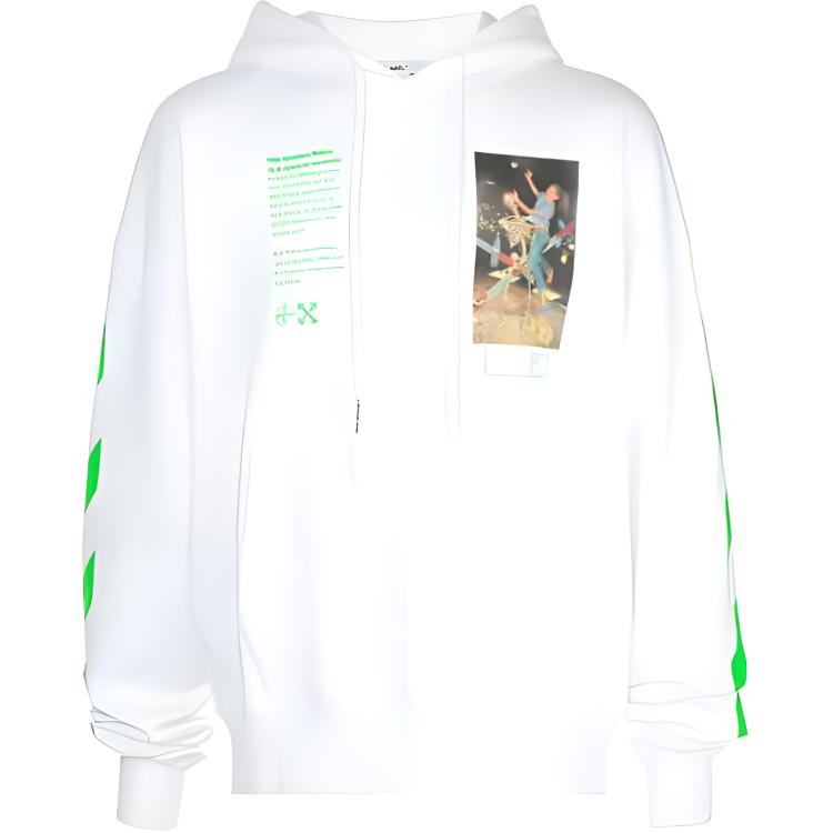 OFF-WHITE Graphic Print Pullover Hoodie White Men’s OMBB037R20E300140188