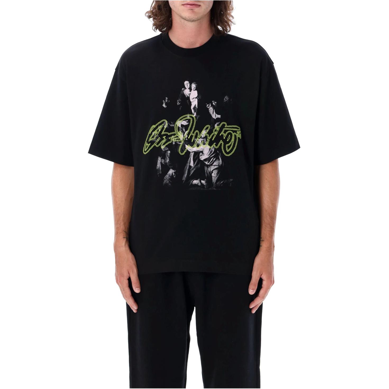 OFF-WHITE Graphic Print Relaxed Fit Black Short Sleeve T-Shirt Men OMAA120F24JER0081084 圖 2
