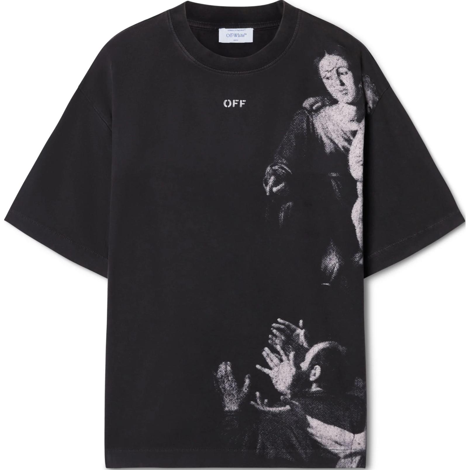 OFF-WHITE Graphic Print Short Sleeve Crewneck T-Shirt Black OMAA120F24JER0091001 圖 2