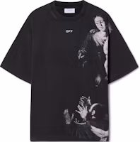 Order OFF-WHITE Graphic Print Short Sleeve Crewneck T-Shirt Black OMAA120F24JER0091001