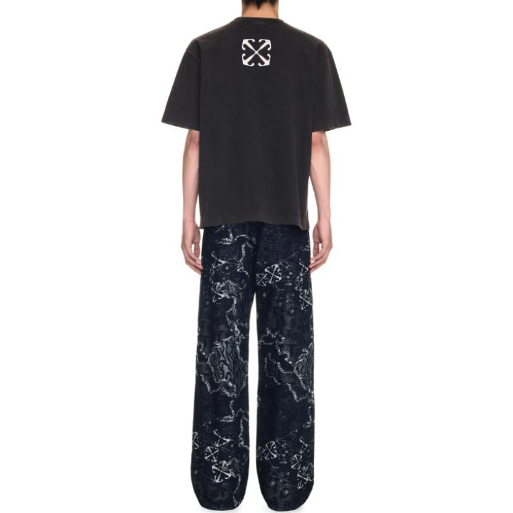 OFF-WHITE Graphic Print Short Sleeve Crewneck T-Shirt Black OMAA120F24JER0091001 圖 4