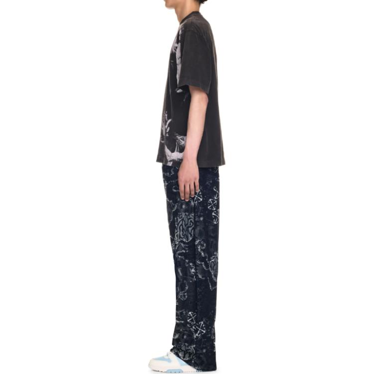 OFF-WHITE Graphic Print Short Sleeve Crewneck T-Shirt Black OMAA120F24JER0091001 圖 5