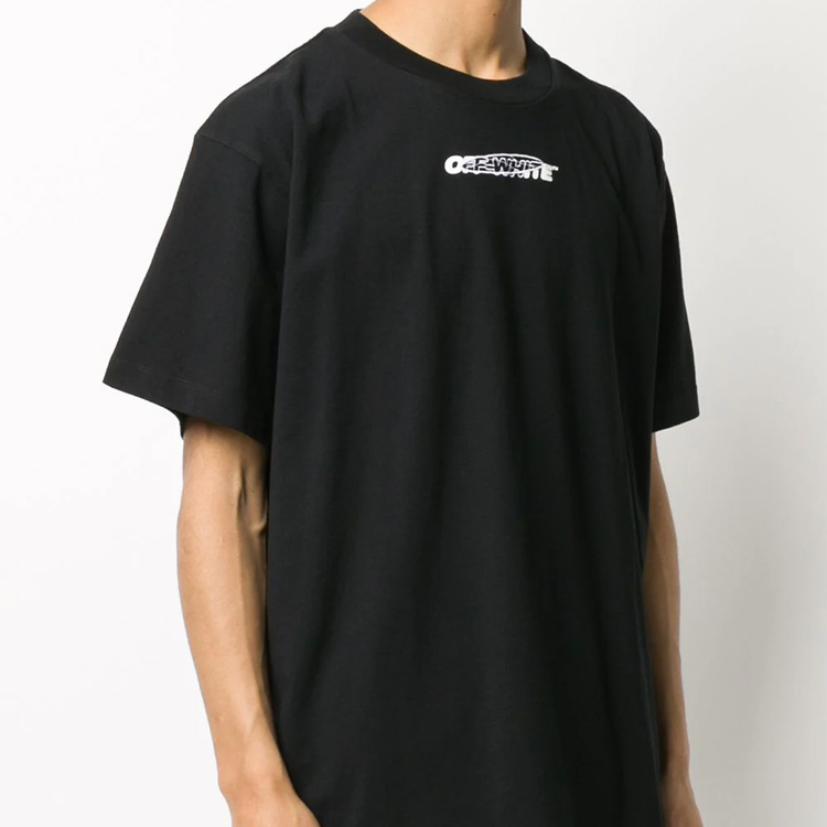 Purchase OFF-WHITE Baju T Lengan Pendek Cetakan Grafik Hitam OMAA038E20JER0011001