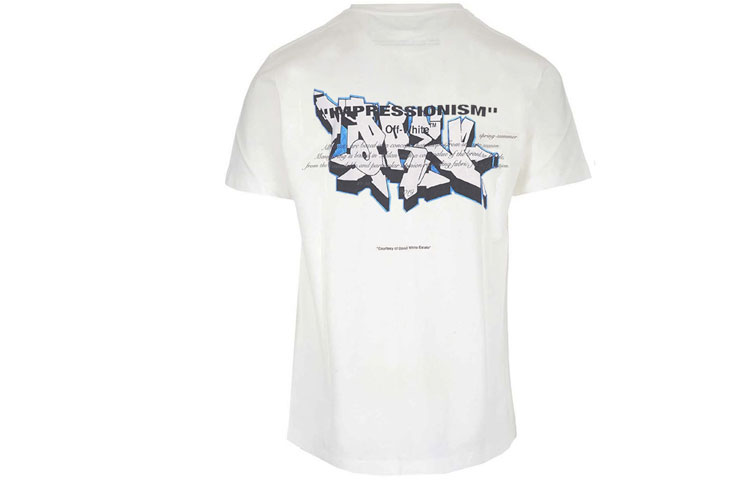 OFF-WHITE Graphic Print Short Sleeve T-Shirt White - OMAA027R191850050288