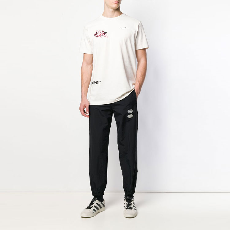 OFF-WHITE Graphic Print Short Sleeve T-Shirt White - OMAA027R191850050288 圖 4