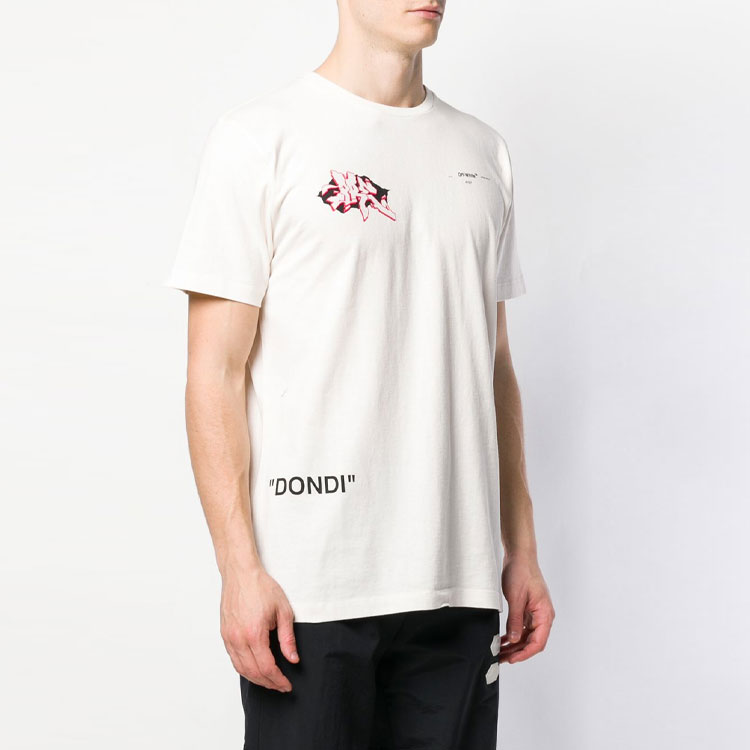 OFF-WHITE Graphic Print Short Sleeve T-Shirt White - OMAA027R191850050288 圖 6