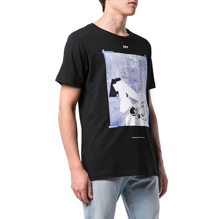 OFF-WHITE Graphic Print Short Sleeve Tee Black OMAA027R191850081088 圖 3
