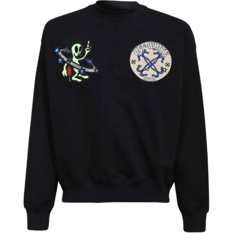 Off-White Graphic Pullover Crewneck Sweatshirt Black OMBA054S23FLE0051069