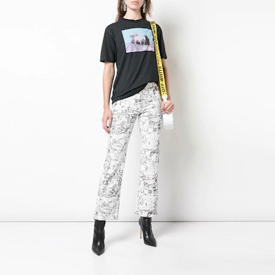 Off-White Graphite Cropped Pant 'White' Order Off-White Graphite Cropped Pant 'White'