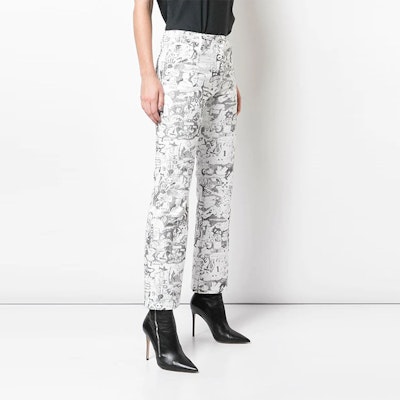 Off-White Graphite Cropped Pant 'White' Lookbook Off-White Graphite Cropped Pant 'White'