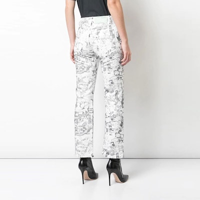 Off-White Graphite Cropped Pant 'White' Shop Off-White Graphite Cropped Pant 'White'