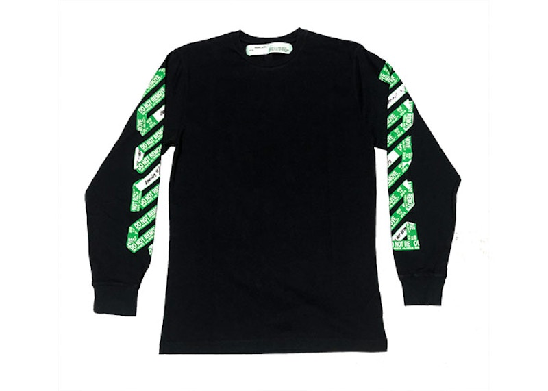 Off-White Green Diag Arrows L/S Tee Black
