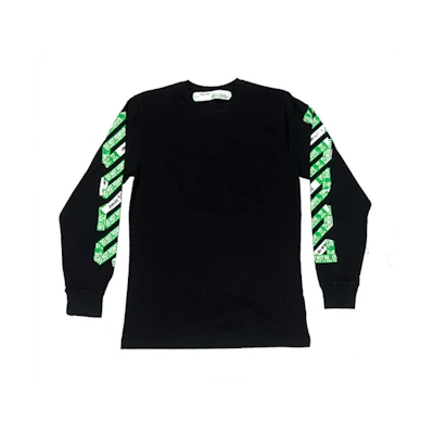 Off-White Green Diag Arrows L/S Tee Black