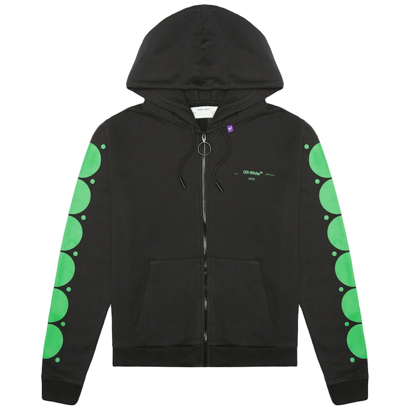 Buy Sudadera con Capucha Negra Off-White Green Dots con Cierre.
