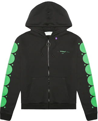 Sudadera con Capucha Negra Off-White Green Dots con Cierre. Buy Sudadera con Capucha Negra Off-White Green Dots con Cierre.