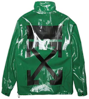 Off-White Green Glossy Half-Zip Pullover Sweatshirt Loose Fit OMEA166R19C040244010 Off-White Green Glossy Half-Zip Pullover Sweatshirt Loose Fit OMEA166R19C040244010